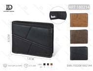 Portafoglio da uomo in vera pelle JD, pieghevole, corto, con pannelli, ideale come regalo - Product Image 1