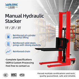 Apilador Hidráulico Manual ROHO, Elevador Manual de Paletas, Capacidad de 1T, Máquina de Elevación para Manejo de Materiales en Almacenes y Muelles de Carga, GKS GKS - Product Image 1