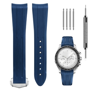 Correa de Silicona de 20 mm para Reloj Omega Speedmaster y Omega <span class=keywords><strong>Swatch</strong></span> para <span class=keywords><strong>Hombre</strong></span>, con Correas de Muñeca de Goma Suave de Lujo, Resistentes al Agua - Product Image 1