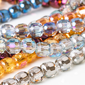 Zhubi, 80 Uds., cuentas de cristal en forma de tambor, hebra de 8MM, cuentas de cristal redondas facetadas con agujero grande para fabricación de joyería, pulsera DIY - Product Image 3