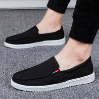 Zapatos de tela de algodón para hombre, mocasines transpirables de verano, zapatillas casuales sin cordones con suela de goma, zapatos de tela estilo Pekín antiguo