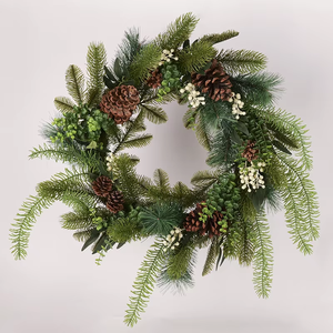 Planta Artificial Plantsphere, Oferta, Guirnalda Decorativa Colgante de Piñas de Cedro de Plástico Rojo, Guirnalda de Ratán, Planta Decorativa - Product Image 2