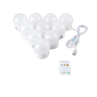 10 ampoules LED modernes pour miroir de maquillage avec contrôle tactile USB, intensité réglable, indice de protection IP33, lampe murale pour salle de bain et coiffeuse