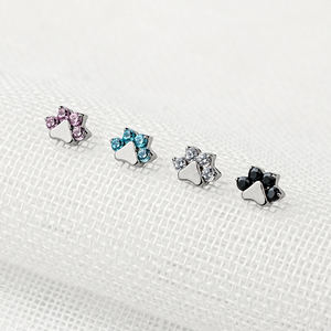 10 Uds MOQ titanio G23 pendientes Piercing <span class=keywords><strong>espiral</strong></span> chapado <span class=keywords><strong>en</strong></span> oro aleación cuerpo Piercing joyería gato pata impresión diseño hilo externo - Product Image 4