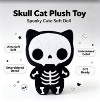 Peluche Mini Fantôme Five Nights at Freddy's pour Halloween, en Coton PP, brodée et estampée or, pour événements festifs