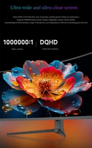 Renkli 49 İnç 5K 240Hz 1500R Kavisli Balık Ekranlı E-Spor Oyun Bilgisayarı Monitörü - Product Image 6