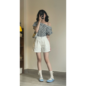 Conjunto de Shorts para Mujer de Buena Calidad, Transpirable, Bordado, 100% Algodón, Etiqueta Personalizada, Proveedor y Fabricante de Vietnam - Product Image 4