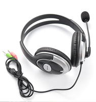 Headphone Call Center Youngrun Y330 Adjustable, Kemasan Karton, Portable, USB / 3.5mm Wired Over-Ear, Grosir Headset Wired