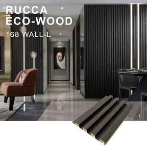 Rucca Easy Install Walnut Color Eco Wood Laminate Decorative Wall Cladding 168*21mm WPC Panels