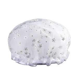 Shower Cap Waterproof Satin Lined Luxury Large Oversized Reusable Adjustable Silk Double Layer Ladies Bath Shower Caps for Women