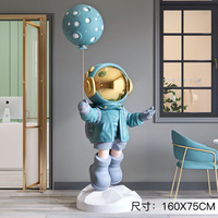 Nouveau Design Astronaute Sculpture Nature Taille En Fiber De Verre Cosmonaute Statue Pour Art Extérieur Décoration Ballon Astronaute