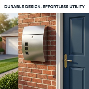 Buzón de Correo Moderno para Exterior, de Acero, Montado en la Pared, con Cerradura y Llave, para Jardín y Apartamento - Product Image 1