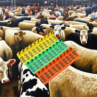 Terrui Nouveau Numéro d'identification d'oreille pour bétail (vache, porc, chèvre) avec puce RFID intégrée