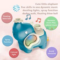 Elephant Blowing Ball Walking Car Light-Up Jouets rampants pour bébé avec musique Jouet en plastique pour 5 à 7 ans pour jouer