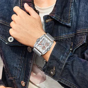 2020 New Arrival Watch Men's Fashion Mesh Stainless Steel Belt Wristwatch Personality Luxury Design Watches Men Wrist