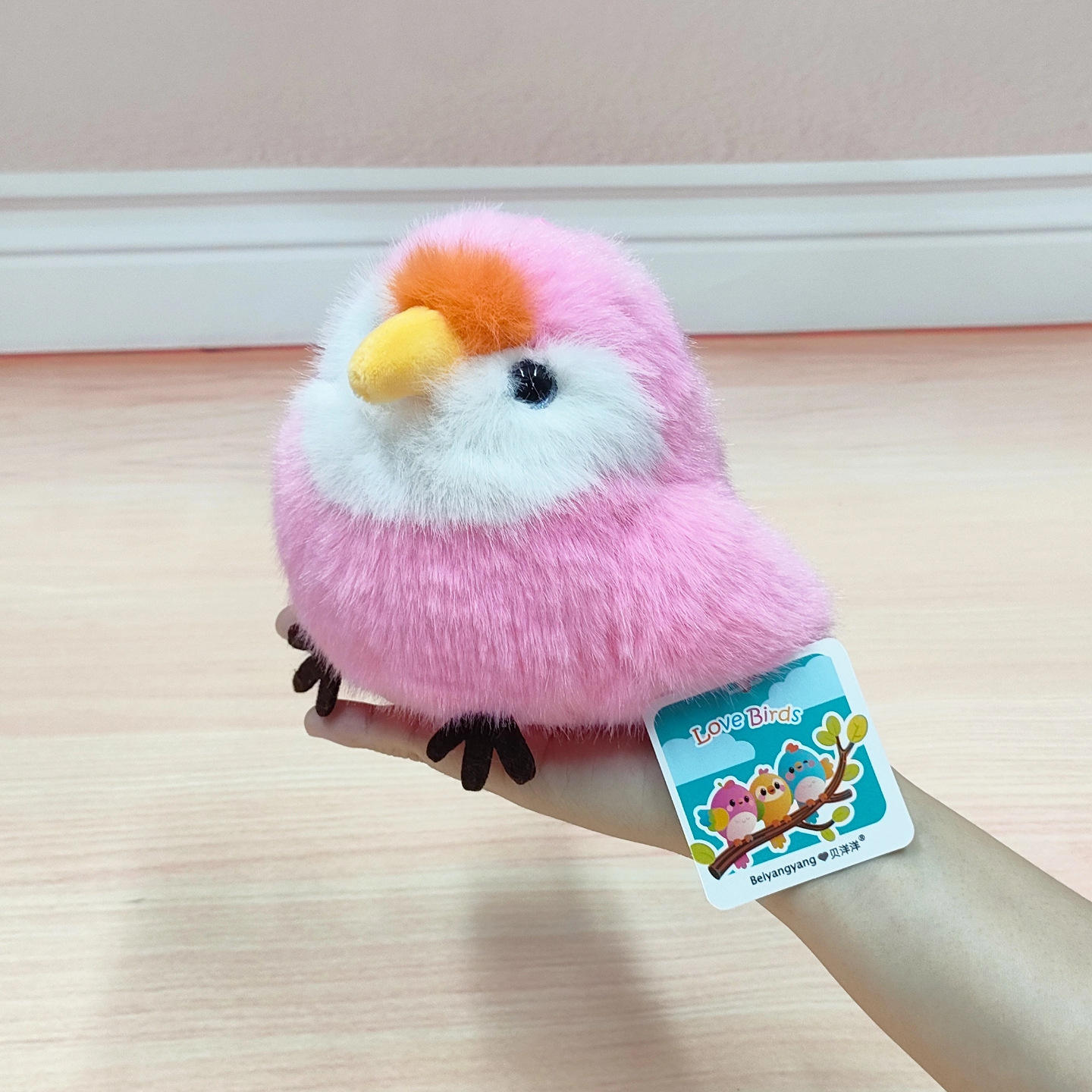 ชุดนกรัก12ซม.-นกแก้วสีชมพู (100กรัม)