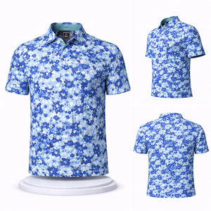 Polos de Golf Personalizados con Logotipo, 95% Poliéster, 5% Elastano, Tejido de Punto, Camuflaje Floral, Transpirables, de Secado Rápido, Elásticos en 4 Direcciones - Product Image 1