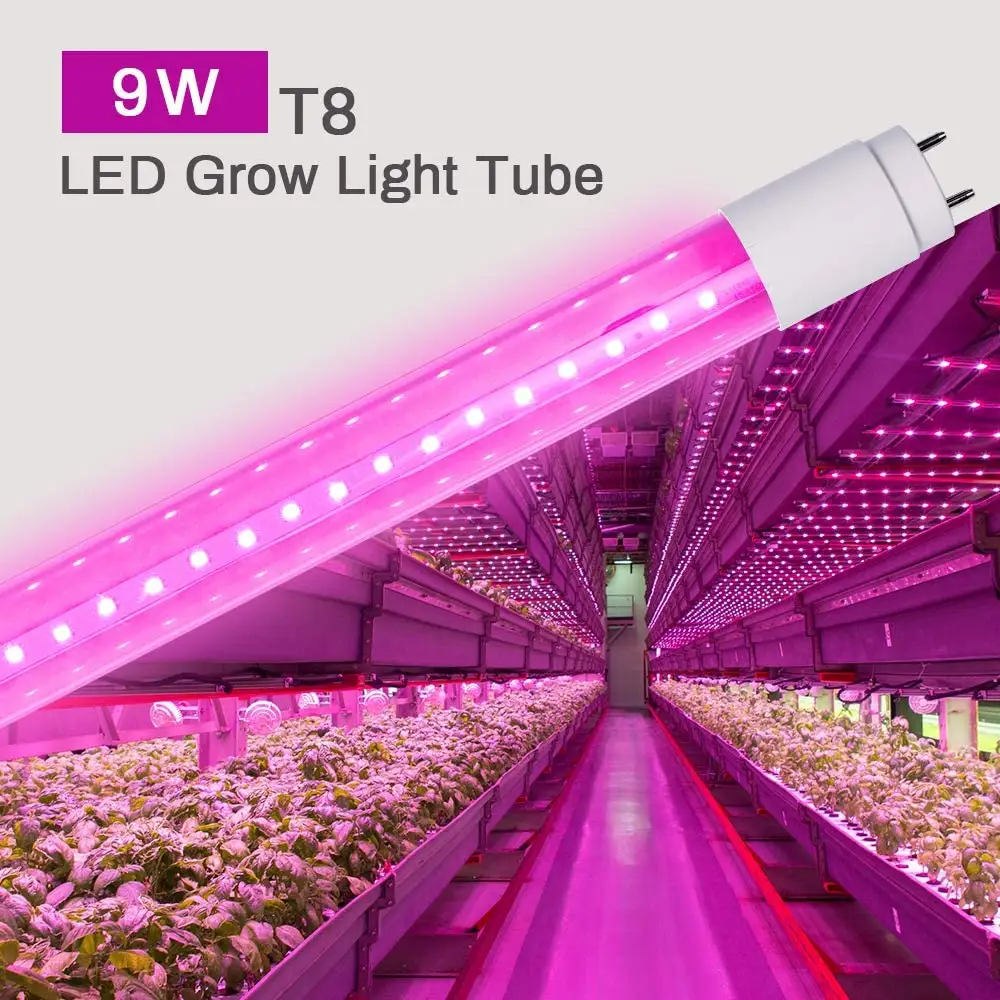 2 피트 4 피트 수직 온실 농업 형광 led 성장 램프 수경 전체 스펙트럼 t5 t8 튜브 실내 식물을위한 조명 성장