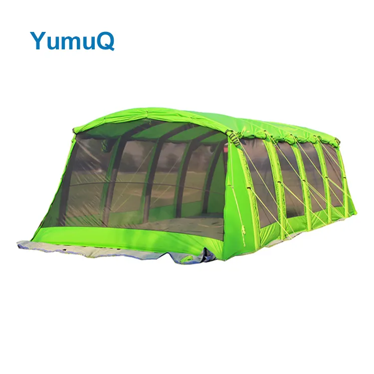 YumuQ Inflável Air Tourist Tube Túnel Tenda Camping 10 Pessoa Multi Quarto Pvc Janela Yurt Bell