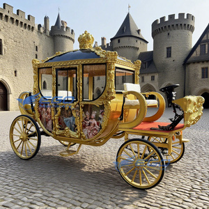 La dernière carrosse de luxe personnalisée pour mariage, sans chevaux, à 4 roues, dorée, électrique, royale, pour visites touristiques - Product Image 2
