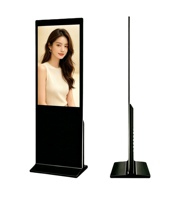 Pantalla Digital Táctil Infrarroja con Soporte de Piso para Interiores, Monitor LED Inteligente de 65 Pulgadas para Publicidad en Tiendas