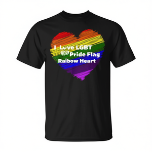 Camiseta con la Bandera del Orgullo LGBT y Corazón Arcoíris, Compresión Ajustada, Talla Grande, para Niños - Product Image 3