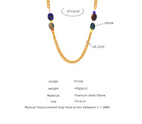 Collier en pierre naturelle, acier titane plaqué or, fait main, ethnique, bohème, vintage, bijoux légers de luxe pour femmes, vente en gros