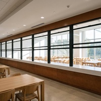 Fenêtre coulissante verticale en alliage d'aluminium - Vitrage simple pour cloison de bureau ou de salon - Diviseur d'intérieur moderne économique