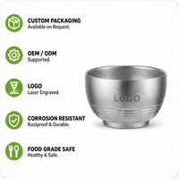 Bol isotherme léger en titane à double paroi avec set de baguettes, personnalisation OEM ODM, pour le camping en plein air