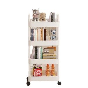 Plastic <b>Storage</b> Rack Trolley 5 Tier Movable <b>Cart</b> For Kitchen Bathroom Living Room Multipurpose Shelf With Wheels - Product Image 4