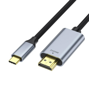 Câble Adaptateur Convertisseur <span class=keywords><strong>HDMI</strong></span> <span class=keywords><strong>vers</strong></span> USB-C Tressé en Nylon 4K 60Hz <span class=keywords><strong>HDMI</strong></span> <span class=keywords><strong>vers</strong></span> USB-C 8K Type-C <span class=keywords><strong>vers</strong></span> <span class=keywords><strong>HDMI</strong></span> 120Hz - Product Image 1