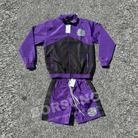Polos coupe-vent personnalisés, shorts à taille élastique, ensemble 2 pièces, survêtements, t-shirts polo en nylon, pantalons, survêtements pour hommes