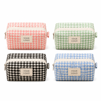 Coloré coton dames trousse de maquillage voyage à la mode pour le stockage des articles de toilette fermeture éclair Logo personnalisé couleur bonbon sac de rangement cosmétique