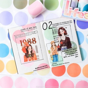 Cinta de papel Waso de colores románticos, 6 rollos, pegatina adhesiva acrílica impermeable, película de corte de puntos de libro mayor de mano con uso de enmascaramiento - Product Image 4