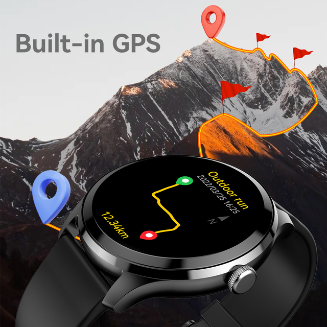 Fashion Fitness Tracker Round Dial Reloj Gps Smart Watch Hombre Smart Watch for Men 2024