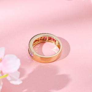 Bague de fiançailles de luxe en or massif 9K/14K/18K sur mesure avec saphir taille baguette et diamants naturels - Product Image 4