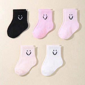Automne classique couleur unie mince tricoté bébé chaussettes fabricants transfrontaliers en gros mignon pour <span class=keywords><strong>Smiley</strong></span> Design pour bébé - Product Image 2