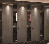 Système de cabines de toilettes intelligentes AOGAO Hpl WC Affichage du capteur Lumière LED