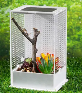 Magnetic Acrylic Case Reptile Breeding Box Terrarium Cage Tank For Tarantula Scorpion Sling Isopods Lizard