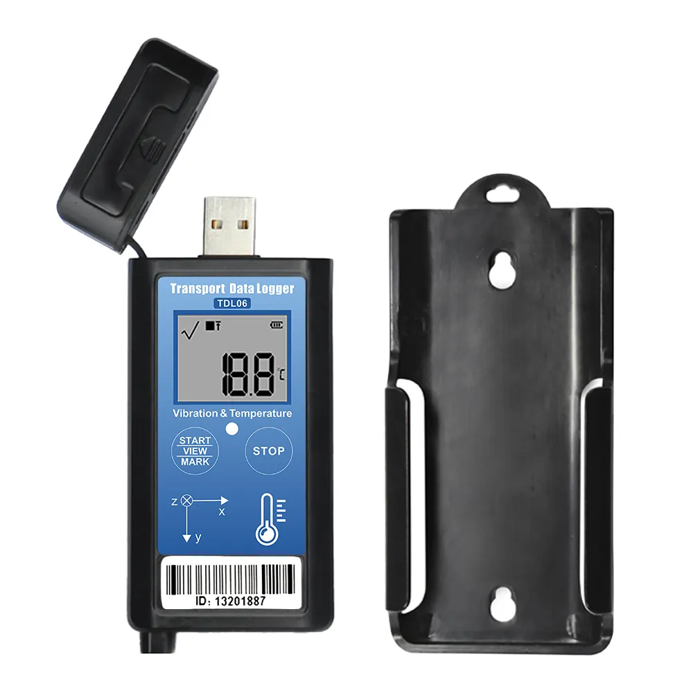 Vibration Recorder With Temperature Display Portable Shock Data Logger Vibration Monitor