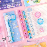 Lot de 6 articles de papeterie à thème dessin animé 2026 – Trousse à crayons et étui à stylos pour l'école primaire et la maternelle
