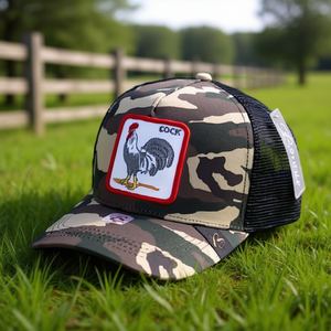 Cappello Trucker con Ricamo a Forma di Gallo, Tessuto a Rete, Regolabile, Unisex, Design Casual a 6 Pannelli, Patch Frontale - Product Image 2