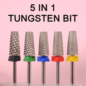 หัวเจียรเล็บ 5 in 1 ทำจากทังสเตนสตีล แบบฟันไขว้ สำหรับตะไบเล็บ ตัดเล็บ อะคริลิค หรือเจลแข็ง ใช้สำหรับขัดสีเล็บ - Product Image 2