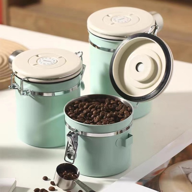 Stainless Steel Vacuum Sealed Food Storage Coffee Canister Airtight Coffee Storage Container