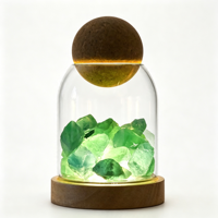 Diffuseur d'arômes en cristal multicolore, ornement en pierre, cloche en verre créative avec veilleuse LED, décoration d'intérieur pour huiles essentielles, artisanat