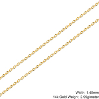 Venta al por mayor a granel Real Gold O Link Shine Diamond Cut Cable 14K Cadena Joyería permanente Sólido 585 en la fabricación de Medidores