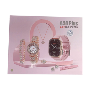 Smartwatch A58 <span class=keywords><strong>Plus</strong></span> da Donna Impermeabile con Monitoraggio Frequenza Cardiaca e Salute, con Anello, Orecchini e Collana - Product Image 4