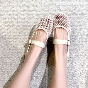 Zapatos Planos de Ballet con Diseño de Malla Transpirable y Punta Cerrada para Mujer, Nuevos para el Verano 2025, Estilo Hada, Cómodos y de Una Sola Pieza - Product Image 2