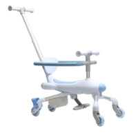Marche-bébé électronique multifonctionnel 3-en-1 avec roues pivotantes universelles et barrière circulaire pour enfants