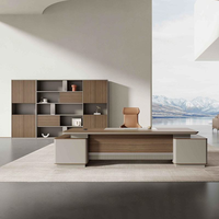 Bureau de direction en bois de haute technologie et de luxe - Mobilier de bureau commercial moderne pour PDG et directeur